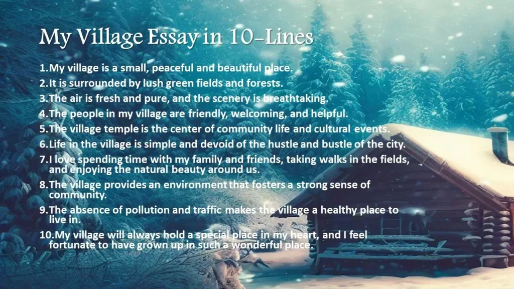 my village essay 10 lines