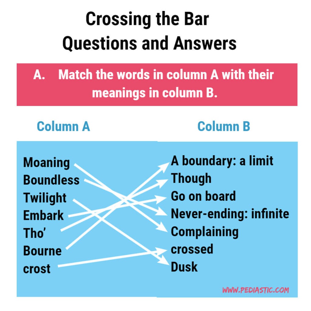 crossing the bar questions and answers